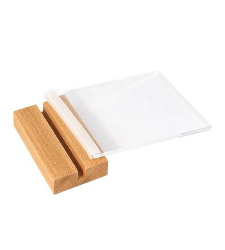 Porte-Menu Table Plexiglas & Bois A5 – Support Élégant Compact